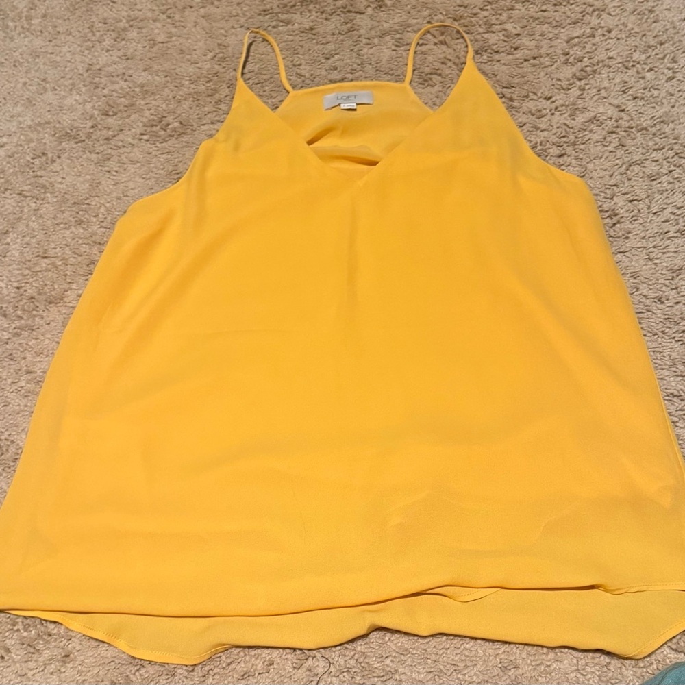 LOFT Yellow Camisole Top with Spaghetti Straps